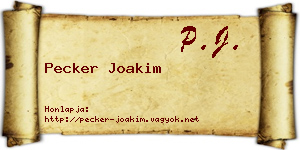 Pecker Joakim névjegykártya